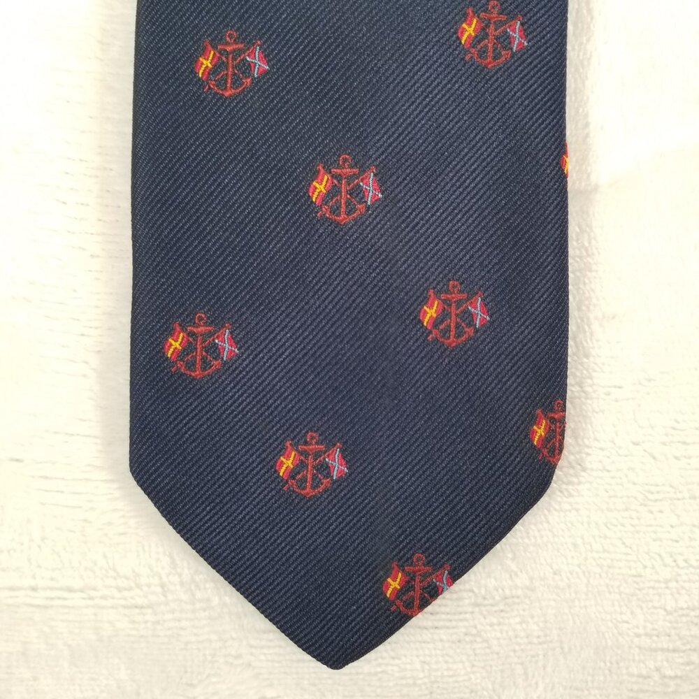 Brooks Brothers Makers Men Tie Silk Blend Made in England W 3 3/8 by L 55.5 Flag - Picture 7 of 8